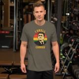 I Smell Commies T-shirt for Conservatives Freedom T-shirt for Men army front with model