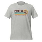 Vintage Pluto T-shirt for teens Space t-shirt for kids Funny T-shirt athletic heather front