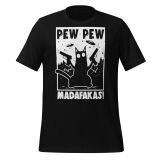 Cat Pew Pew Madafakas T-Shirt for Adults Pro gun T-shirt for Cat Lovers Funny Cat T-Shirt black Front