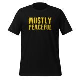 mostly peaceful libertarian t-shirt for men funny t-shirt freedom t-shirt for men black front