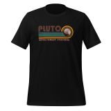 Vintage Pluto T-shirt for teens Space t-shirt for kids Funny T-shirt black front