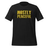 mostly peaceful libertarian t-shirt for men funny t-shirt freedom t-shirt for men black heather front