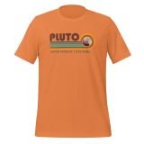 Vintage Pluto T-shirt for teens Space t-shirt for kids Funny T-shirt burnt orange front