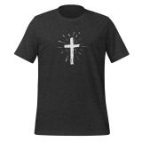 Christian Cross T-Shirt for Women Faith T-shirt Inspirational T-Shirt Cross T-shirt Dark Grey Heather Front