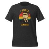 I Smell Commies T-shirt for Conservatives Freedom T-shirt for Men dark grey heather front