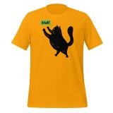 Black Cat T-shirt Rawr! Funny Cat T-shirt for teens T-shirt for kids gold Front