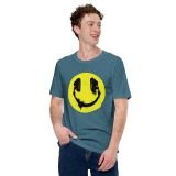 Audiophile Happy Face T-shirt for Teens Happy Face T-shirt heather deep teal Front with model