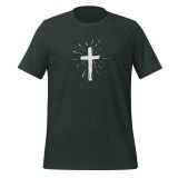 Christian Cross T-Shirt for Women Faith T-shirt Inspirational T-Shirt Cross T-shirt Heather forest Front