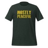 mostly peaceful libertarian t-shirt for men funny t-shirt freedom t-shirt for men heather forest front