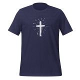 Christian Cross T-Shirt for Women Faith T-shirt Inspirational T-Shirt Cross T-shirt Heather midnight navy Front