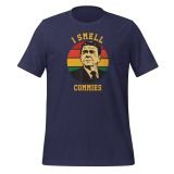 I Smell Commies T-shirt for Conservatives Freedom T-shirt for Men heather midnight navy front