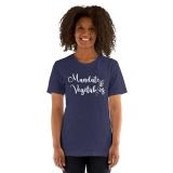 Mandate Vegetables T-Shirt for Women Freedom t-shirt for moms Anti Mandate T-shirt heather midnight navy Front with model