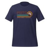 Vintage Pluto T-shirt for teens Space t-shirt for kids Funny T-shirt heather midnight navy front