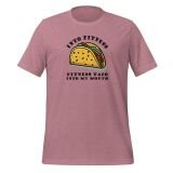 Taco Fitness T-Shirt for Teens Funny T-Shirt for Kids Taco T-Shirt for Teens Heather orchid Front