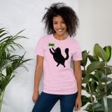 Black Cat T-shirt Rawr! Funny Cat T-shirt for teens T-shirt for kids heather prism lilac Front with model