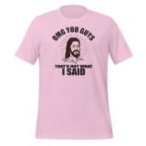 Funny OMG Jesus T-Shirt for women, Funny T-shirt for Teens funny jesus t-shirt heather prism lilac front