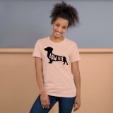 Dachshund Low Life T-Shirt Dachshund T-shirt for Teens Dog lovers T-shirt Funny Dog T-shirt heather prism peach Front with model