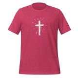 Christian Cross T-Shirt for Women Faith T-shirt Inspirational T-Shirt Cross T-shirt Heather raspberry Front