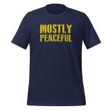 mostly peaceful libertarian t-shirt for men funny t-shirt freedom t-shirt for men navy front