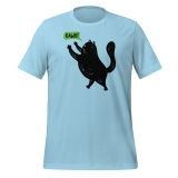 Black Cat T-shirt Rawr! Funny Cat T-shirt for teens T-shirt for kids ocean blue Front