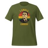 I Smell Commies T-shirt for Conservatives Freedom T-shirt for Men olive front