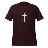 Christian Cross T-Shirt for Women Faith T-shirt Inspirational T-Shirt Cross T-shirt Oxblood Black Front