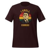 I Smell Commies T-shirt for Conservatives Freedom T-shirt for Men oxblood black front