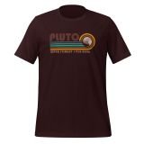 Vintage Pluto T-shirt for teens Space t-shirt for kids Funny T-shirt oxblood black front