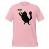 Black Cat T-shirt Rawr! Funny Cat T-shirt for teens T-shirt for kids pink Front